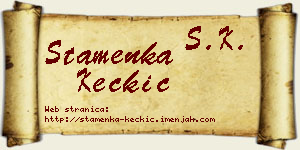 Stamenka Kečkić vizit kartica
